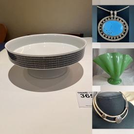 MaxSold Auction: This online auction features Doug DeLind wall plaque, MCM fabric wall hanging, art glass, vintage Pyrex, vintage gemstone rings, vintage sterling jewellery, jadeite, first edition books, and much, much, more!!